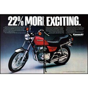 1981 Kawasaki 305CSR Motorcycle Sport Bike 2 Page Vintage Print Ad Wall Art 80s
